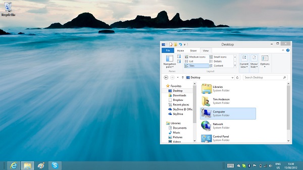 Рабочий стол Windows 8