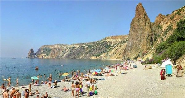 Красивый пляж в Крыму